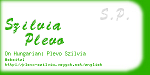 szilvia plevo business card